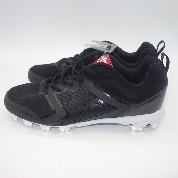 NEW Rawlings Brazen Baseball Molded Cleats Black White Cool Flo Men's 7 - Picture 1 of 12